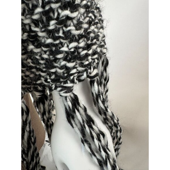 Ann Taylor Loft Acrylic Knit Cowl Neck Poncho With Fringe Made in Italy - Picture 15 of 16